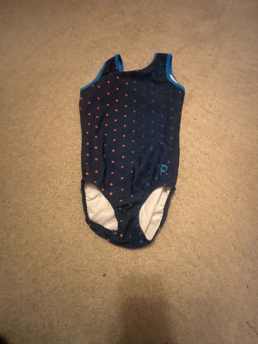 Plum Practice Wear Leotard Adult XS Blue Polka Dots